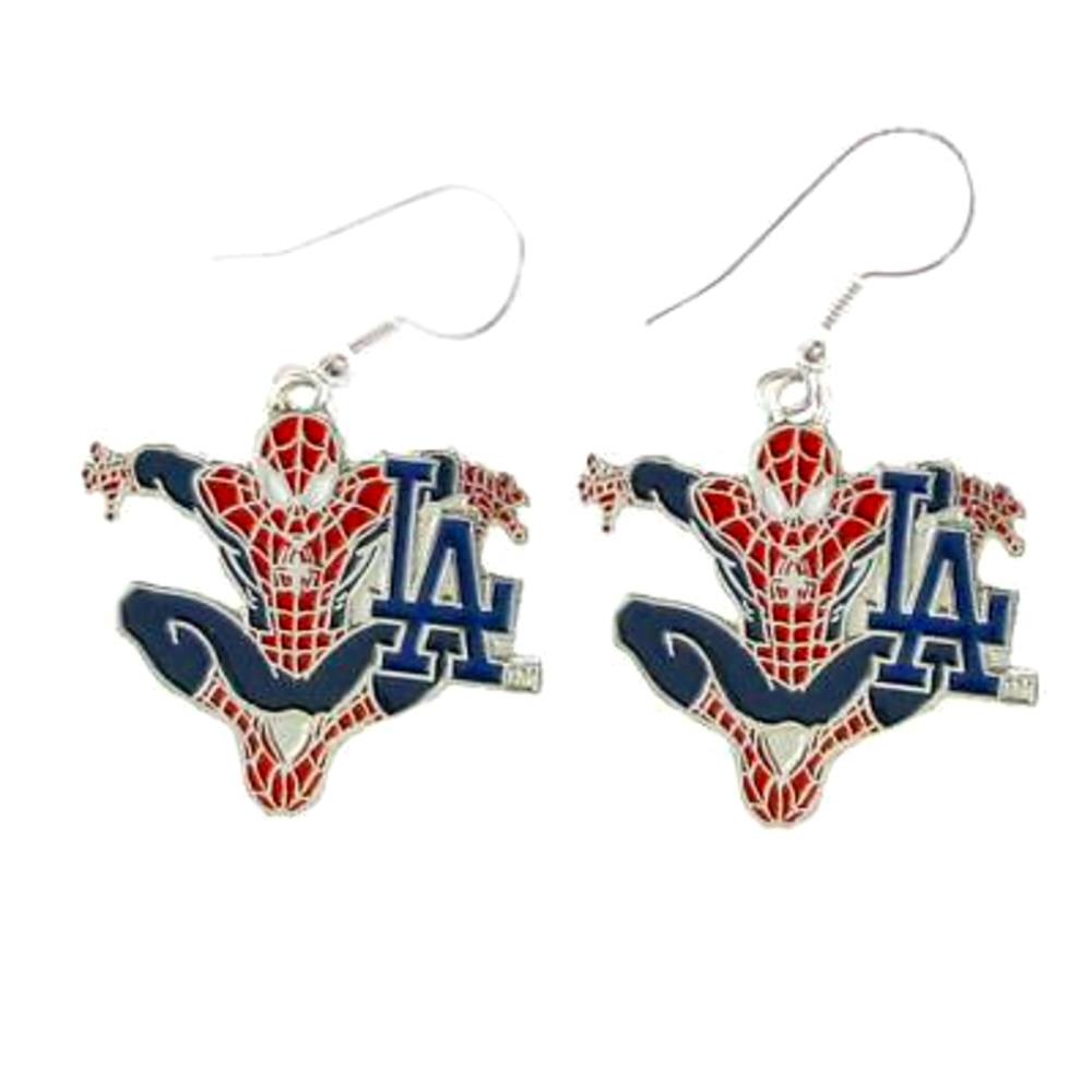 Los Angeles Dodgers Spiderman Dangle Earrings
